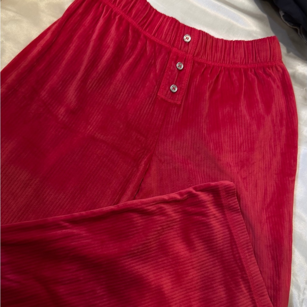 Ripstop Red Ribbed Lounge Pants